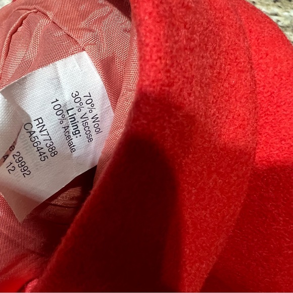 J Crew Coral Orange Wool Blend Mini Skirt w/ Side Pockets 0 - Picture 7 of 10